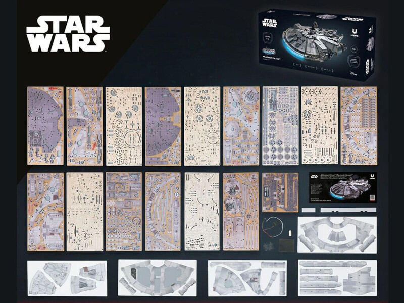 Ugears 3D dřevěná mechanická skládačka Star Wars Millennium Falcon